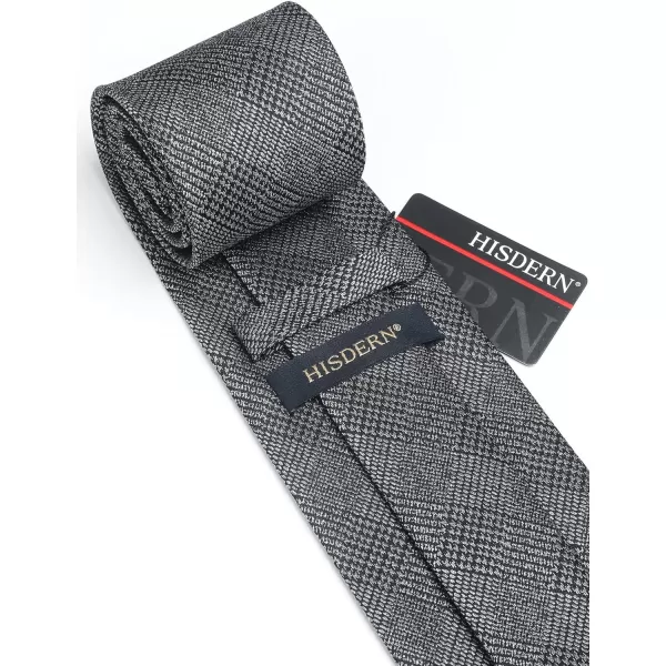 HISDERN Mens Ties Solid Color Tie and Pocket Square Set Classic Woven Formal Neckties &amp; Handkerchief Wedding Party