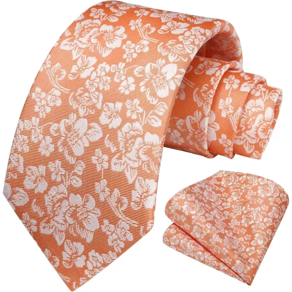 HISDERN Mens Ties Solid Color Tie and Pocket Square Set Classic Woven Formal Neckties &amp; Handkerchief Wedding Party