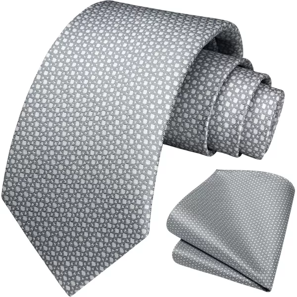 HISDERN Mens Ties Solid Color Tie and Pocket Square Set Classic Woven Formal Neckties &amp; Handkerchief Wedding Party