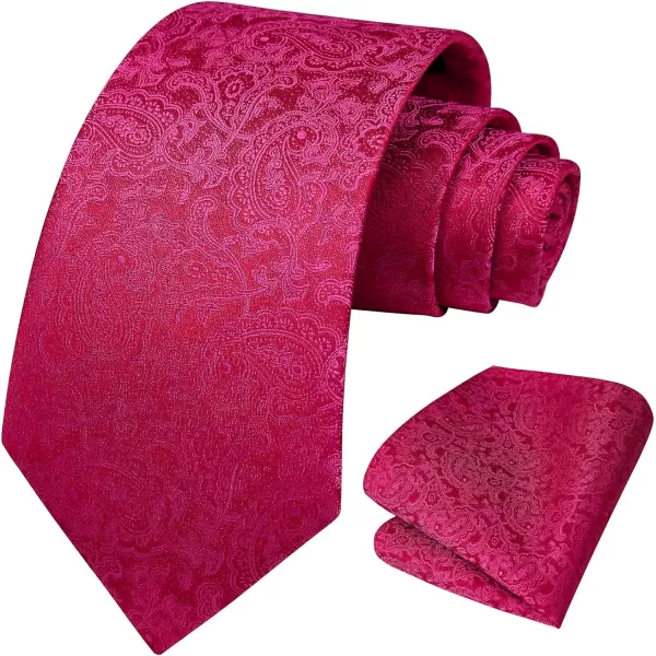 HISDERN Mens Ties Solid Color Tie and Pocket Square Set Classic Woven Formal Neckties &amp; Handkerchief Wedding Party