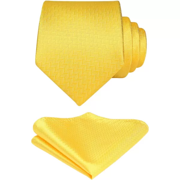 HISDERN Mens Ties Solid Color Tie and Pocket Square Set Classic Woven Formal Neckties &amp; Handkerchief Wedding Party