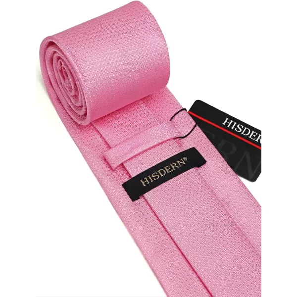HISDERN Mens Ties Solid Color Tie and Pocket Square Set Classic Woven Formal Neckties &amp; Handkerchief Wedding Party