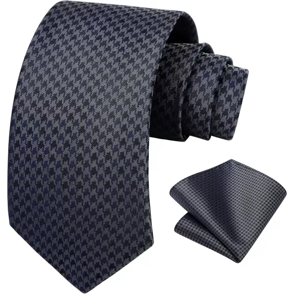 HISDERN Mens Ties Solid Color Tie and Pocket Square Set Classic Woven Formal Neckties &amp; Handkerchief Wedding Party