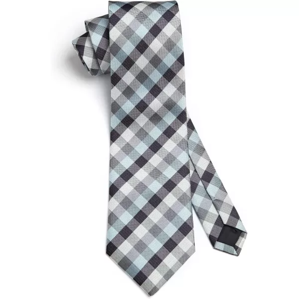 HISDERN Mens Ties Solid Color Tie and Pocket Square Set Classic Woven Formal Neckties &amp; Handkerchief Wedding Party