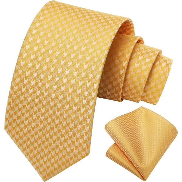 HISDERN Mens Ties Solid Color Tie and Pocket Square Set Classic Woven Formal Neckties &amp; Handkerchief Wedding Party
