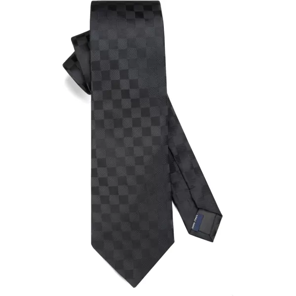 HISDERN Mens Ties Solid Color Tie and Pocket Square Set Classic Woven Formal Neckties &amp; Handkerchief Wedding Party