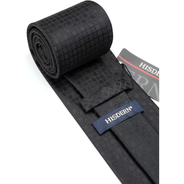 HISDERN Mens Ties Solid Color Tie and Pocket Square Set Classic Woven Formal Neckties &amp; Handkerchief Wedding Party