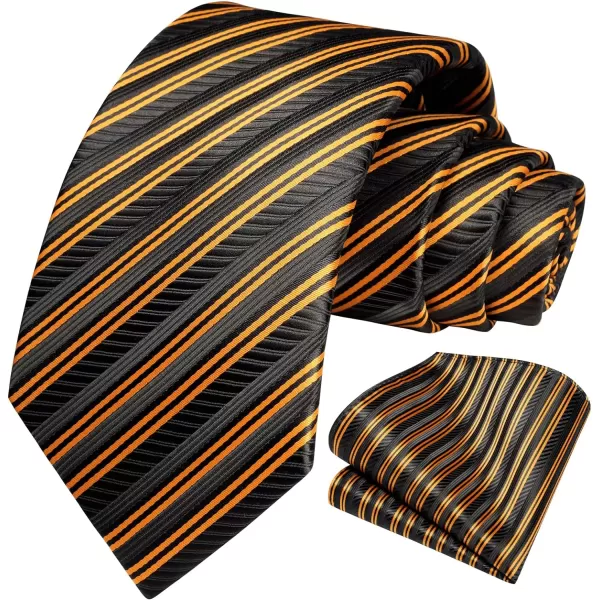 HISDERN Mens Ties Solid Color Tie and Pocket Square Set Classic Woven Formal Neckties &amp; Handkerchief Wedding Party