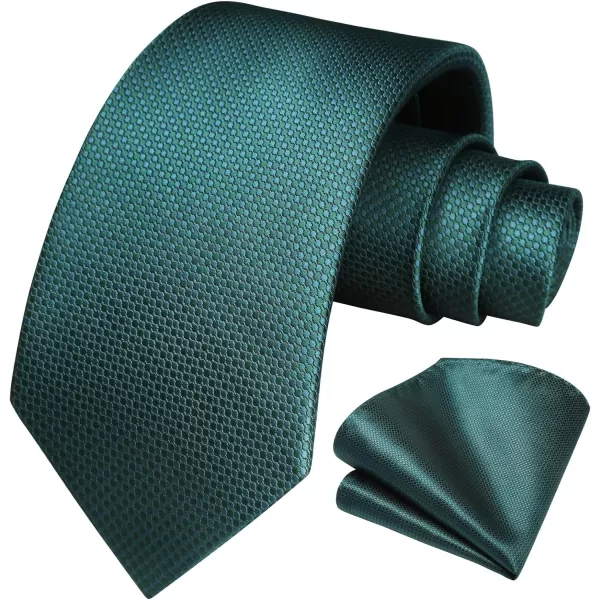 HISDERN Mens Ties Solid Color Tie and Pocket Square Set Classic Woven Formal Neckties &amp; Handkerchief Wedding Party