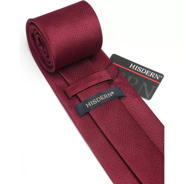 HISDERN Mens Ties Solid Color Tie and Pocket Square Set Classic Woven Formal Neckties &amp; Handkerchief Wedding Party