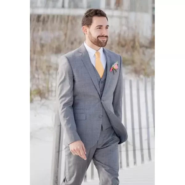 HISDERN Mens Ties Solid Color Tie and Pocket Square Set Classic Woven Formal Neckties &amp; Handkerchief Wedding Party