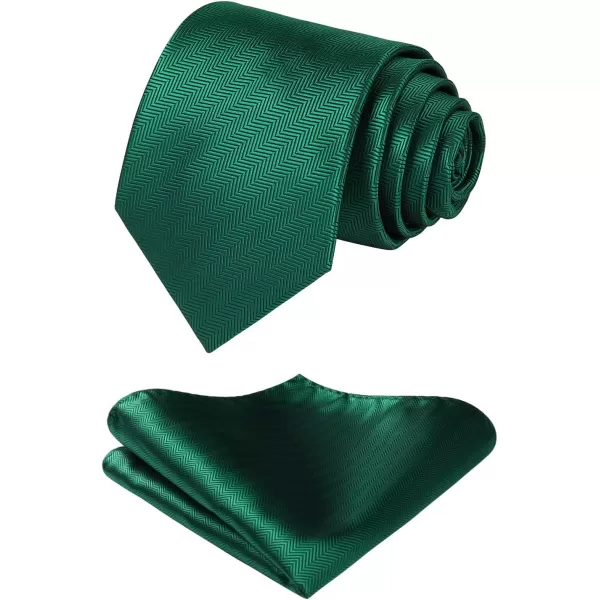 HISDERN Mens Ties Solid Color Tie and Pocket Square Set Classic Woven Formal Neckties &amp; Handkerchief Wedding Party