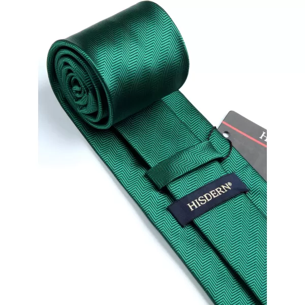 HISDERN Mens Ties Solid Color Tie and Pocket Square Set Classic Woven Formal Neckties &amp; Handkerchief Wedding Party