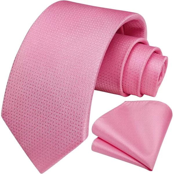 HISDERN Mens Ties Solid Color Tie and Pocket Square Set Classic Woven Formal Neckties &amp; Handkerchief Wedding Party