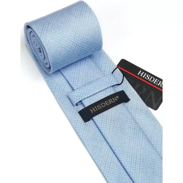 HISDERN Mens Ties Solid Color Tie and Pocket Square Set Classic Woven Formal Neckties &amp; Handkerchief Wedding Party