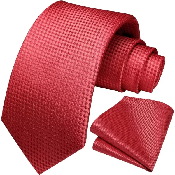 HISDERN Mens Ties Solid Color Tie and Pocket Square Set Classic Woven Formal Neckties &amp; Handkerchief Wedding Party