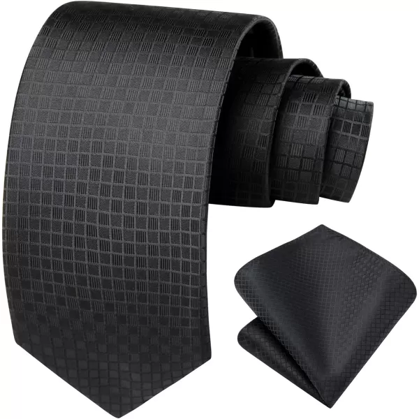 HISDERN Mens Ties Solid Color Tie and Pocket Square Set Classic Woven Formal Neckties &amp; Handkerchief Wedding Party