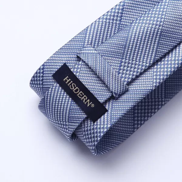 HISDERN Mens Ties Solid Color Tie and Pocket Square Set Classic Woven Formal Neckties &amp; Handkerchief Wedding Party