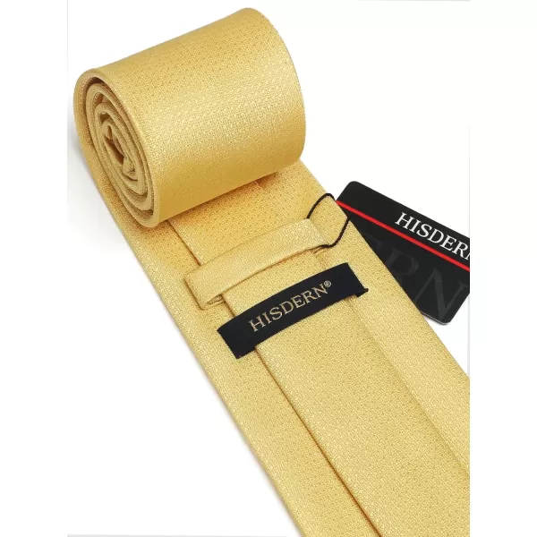 HISDERN Mens Ties Solid Color Tie and Pocket Square Set Classic Woven Formal Neckties &amp; Handkerchief Wedding Party