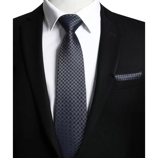 HISDERN Mens Ties Solid Color Tie and Pocket Square Set Classic Woven Formal Neckties &amp; Handkerchief Wedding Party