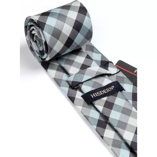 HISDERN Mens Ties Solid Color Tie and Pocket Square Set Classic Woven Formal Neckties &amp; Handkerchief Wedding Party