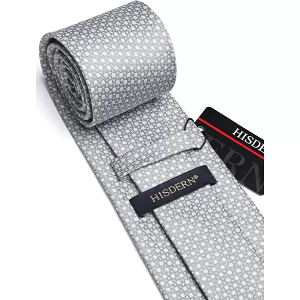 HISDERN Mens Ties Solid Color Tie and Pocket Square Set Classic Woven Formal Neckties &amp; Handkerchief Wedding Party