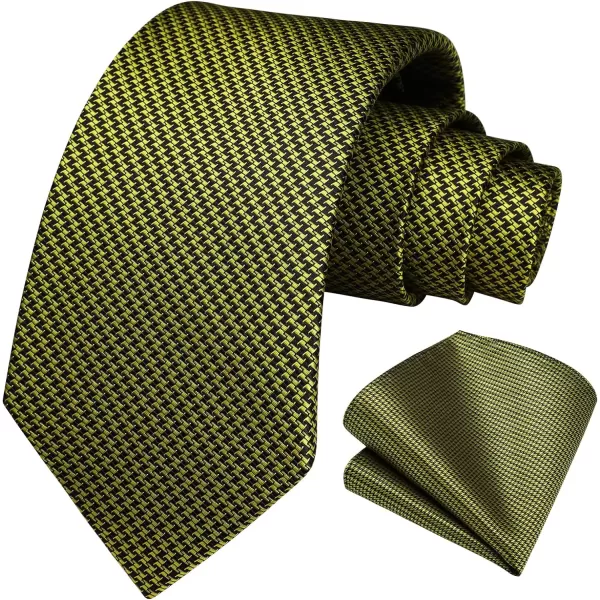 HISDERN Mens Ties Solid Color Tie and Pocket Square Set Classic Woven Formal Neckties &amp; Handkerchief Wedding Party