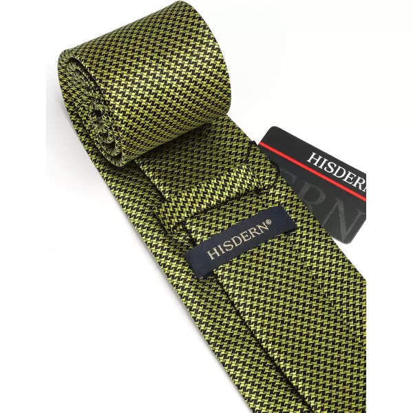HISDERN Mens Ties Solid Color Tie and Pocket Square Set Classic Woven Formal Neckties &amp; Handkerchief Wedding Party