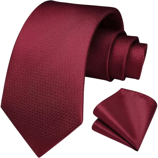 HISDERN Mens Ties Solid Color Tie and Pocket Square Set Classic Woven Formal Neckties &amp; Handkerchief Wedding Party