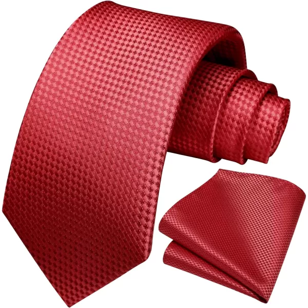 HISDERN Mens Ties Solid Color Tie and Pocket Square Set Classic Woven Formal Neckties &amp; Handkerchief Wedding Party