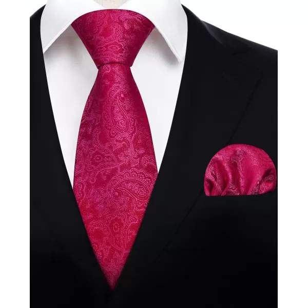 HISDERN Mens Ties Solid Color Tie and Pocket Square Set Classic Woven Formal Neckties &amp; Handkerchief Wedding Party