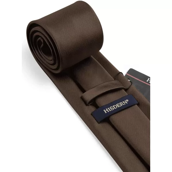 HISDERN Mens Ties Solid Color Wedding Ties and Pocket Square Neckties Clip Sets Business Formal Satin Ties for Men