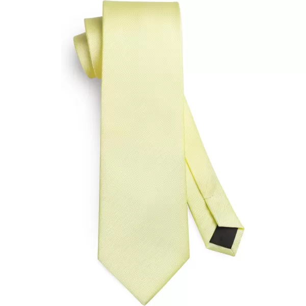 HISDERN Mens Ties Solid Color Wedding Ties and Pocket Square Neckties Clip Sets Business Formal Satin Ties for Men