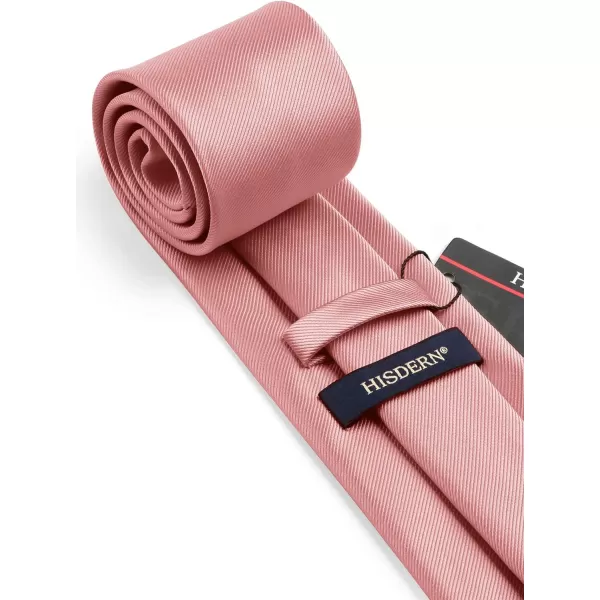 HISDERN Mens Ties Solid Color Wedding Ties and Pocket Square Neckties Clip Sets Business Formal Satin Ties for Men