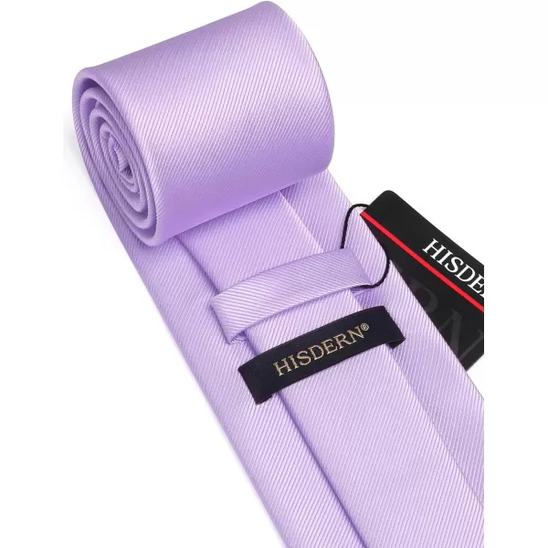 HISDERN Mens Ties Solid Color Wedding Ties and Pocket Square Neckties Clip Sets Business Formal Satin Ties for Men