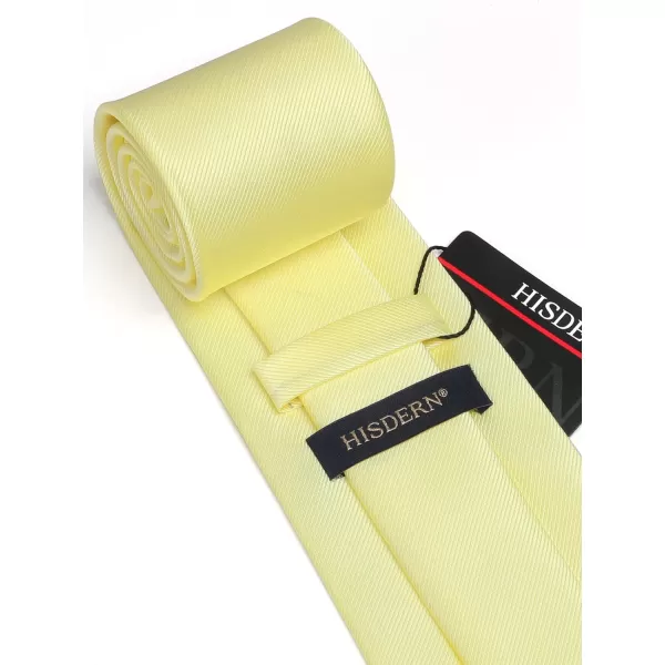 HISDERN Mens Ties Solid Color Wedding Ties and Pocket Square Neckties Clip Sets Business Formal Satin Ties for Men