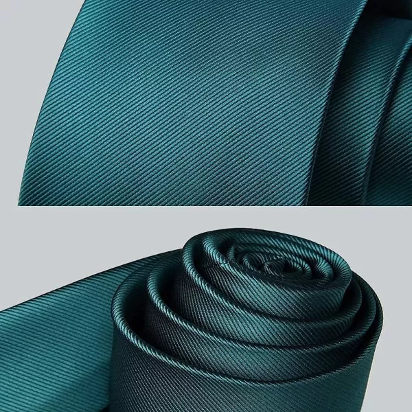 HISDERN Mens Ties Solid Color Wedding Ties and Pocket Square Neckties Clip Sets Business Formal Satin Ties for Men
