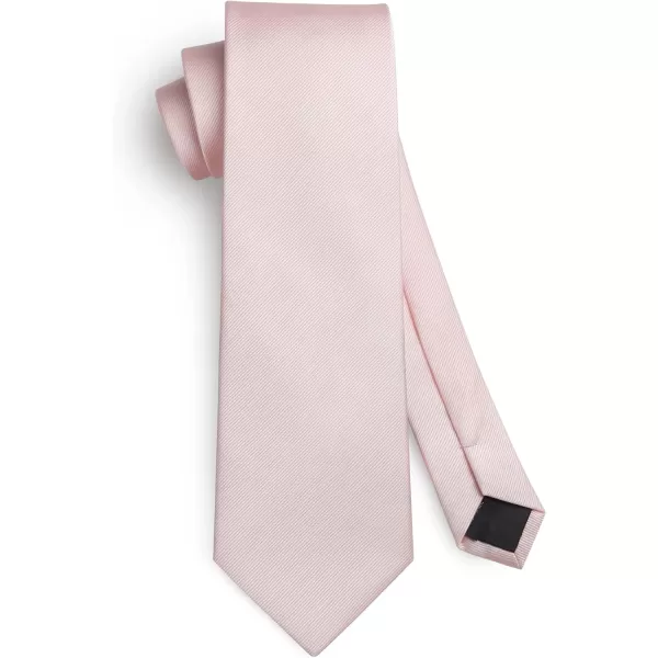 HISDERN Mens Ties Solid Color Wedding Ties and Pocket Square Neckties Clip Sets Business Formal Satin Ties for Men