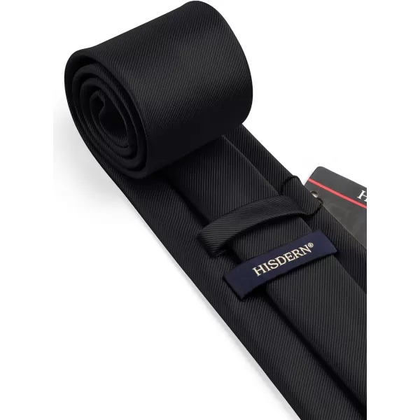 HISDERN Mens Ties Solid Color Wedding Ties and Pocket Square Neckties Clip Sets Business Formal Satin Ties for Men