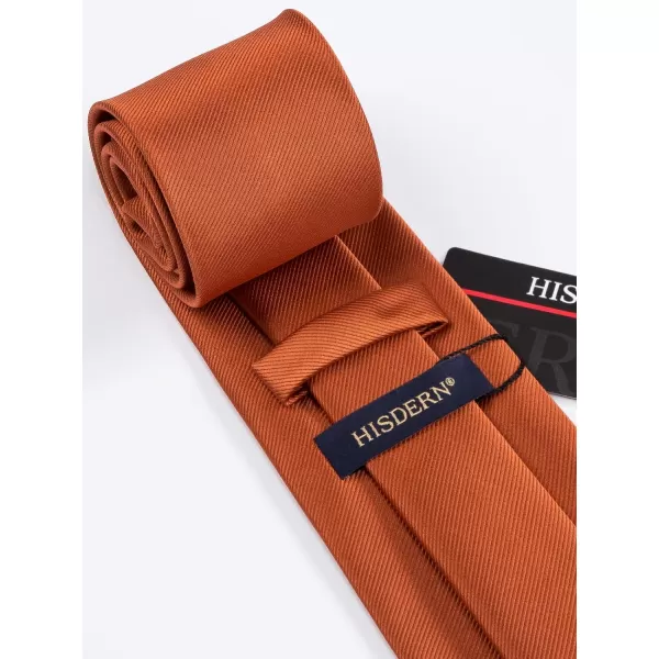 HISDERN Mens Ties Solid Color Wedding Ties and Pocket Square Neckties Clip Sets Business Formal Satin Ties for Men