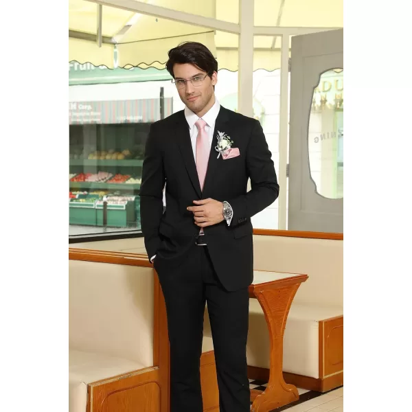 HISDERN Mens Ties Solid Color Wedding Ties and Pocket Square Neckties Clip Sets Business Formal Satin Ties for Men