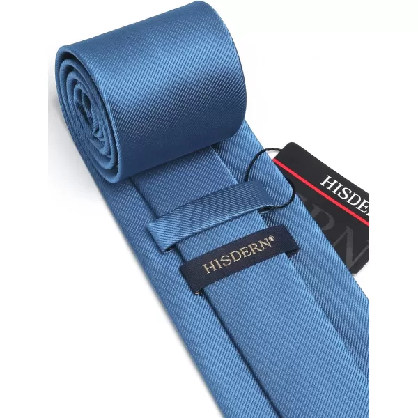 HISDERN Mens Ties Solid Color Wedding Ties and Pocket Square Neckties Clip Sets Business Formal Satin Ties for Men