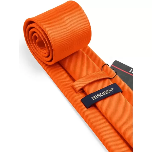 HISDERN Mens Ties Solid Color Wedding Ties and Pocket Square Neckties Clip Sets Business Formal Satin Ties for Men