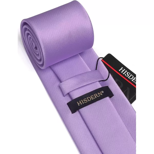 HISDERN Mens Ties Solid Color Wedding Ties and Pocket Square Neckties Clip Sets Business Formal Satin Ties for Men