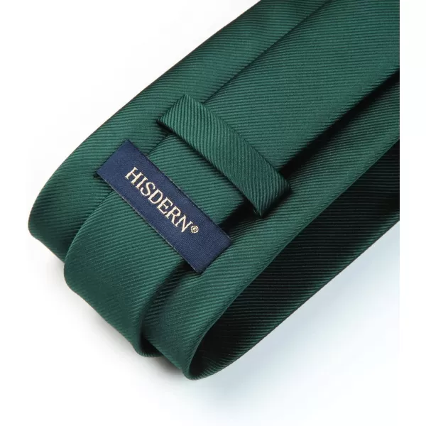 HISDERN Mens Ties Solid Color Wedding Ties and Pocket Square Neckties Clip Sets Business Formal Satin Ties for Men