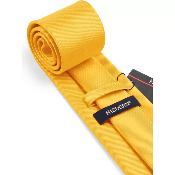 HISDERN Mens Ties Solid Color Wedding Ties and Pocket Square Neckties Clip Sets Business Formal Satin Ties for Men
