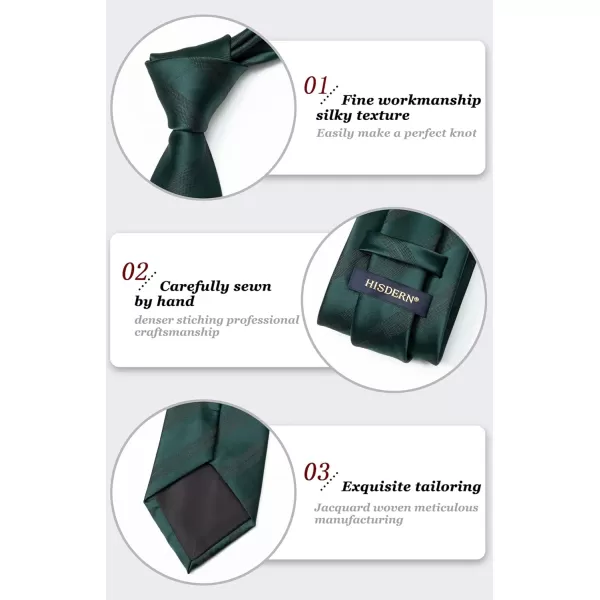 HISDERN Mens Ties Striped Ties for Men Formal Tie and Pocket Square Set Necktie for Wedding Business Graduation