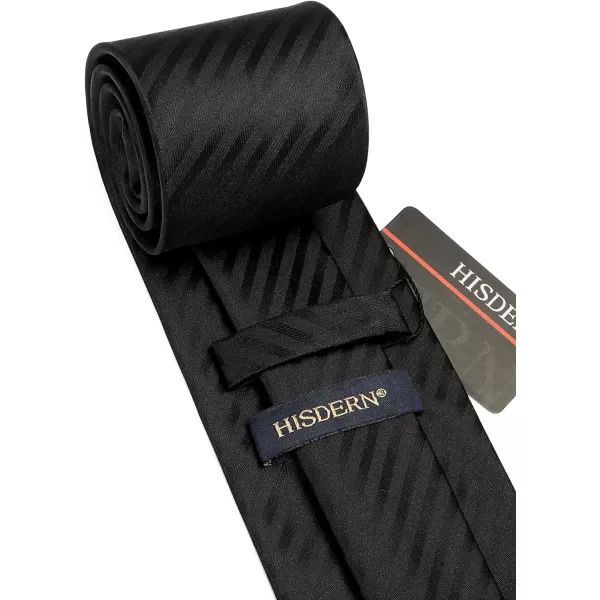 HISDERN Mens Ties Striped Ties for Men Formal Tie and Pocket Square Set Necktie for Wedding Business Graduation