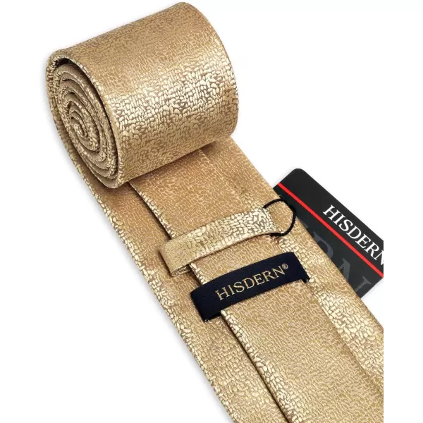 HISDERN Mens Ties Striped Ties for Men Formal Tie and Pocket Square Set Necktie for Wedding Business Graduation