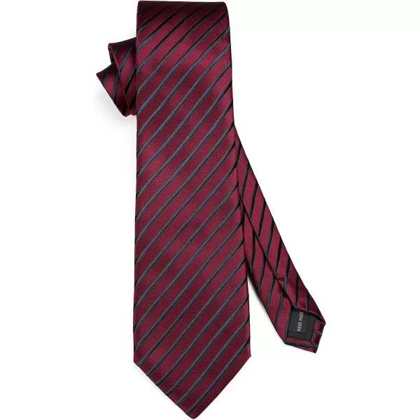 HISDERN Mens Ties Striped Ties for Men Formal Tie and Pocket Square Set Necktie for Wedding Business Graduation